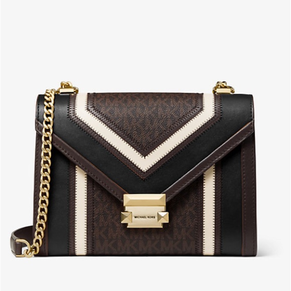 NWT - Michael Kors Whitney Large Logo and Leather Convertible Shoulder Bag